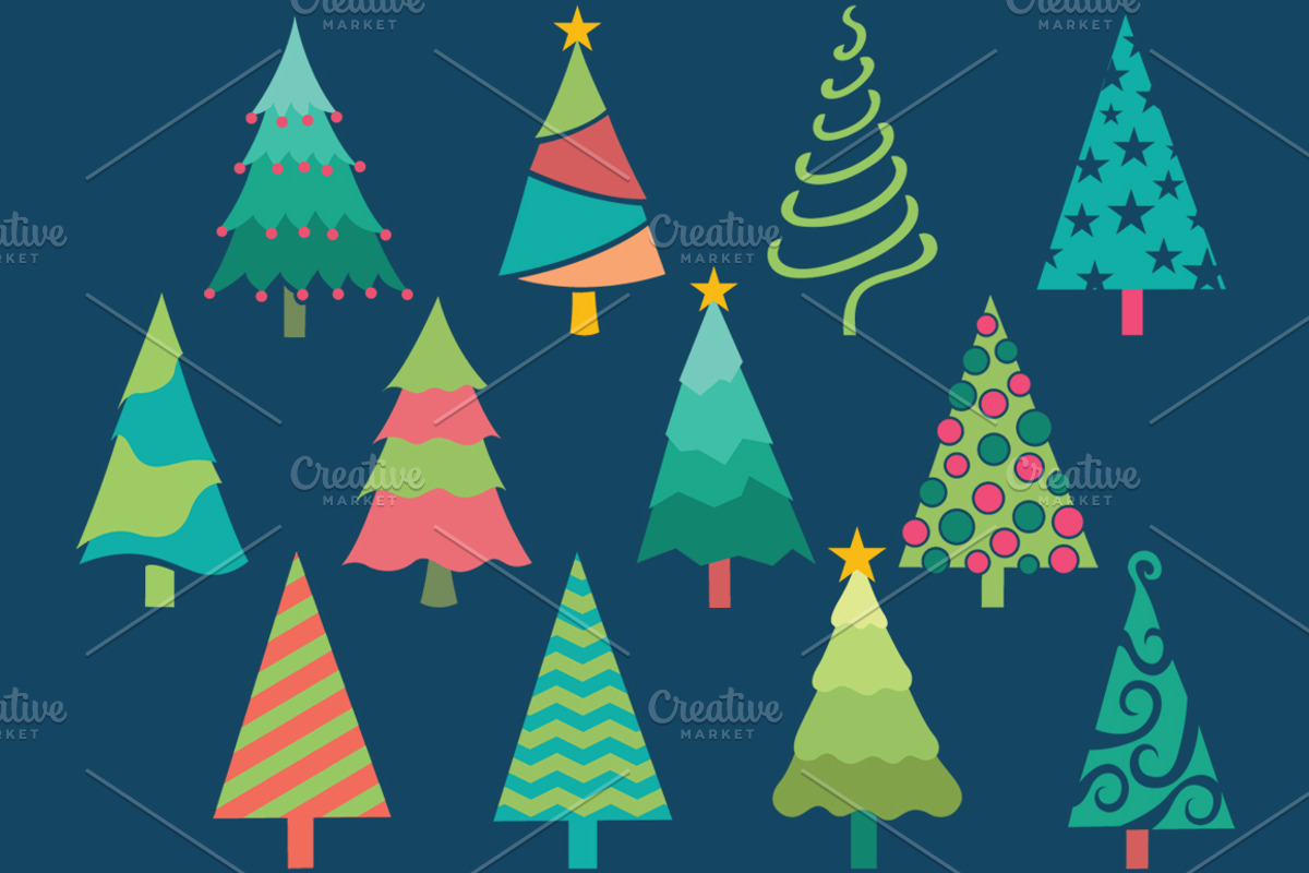 Christmas Tree Elements Set, a Decorative Illustration by Digital Sugar (Photo 2 of 2)