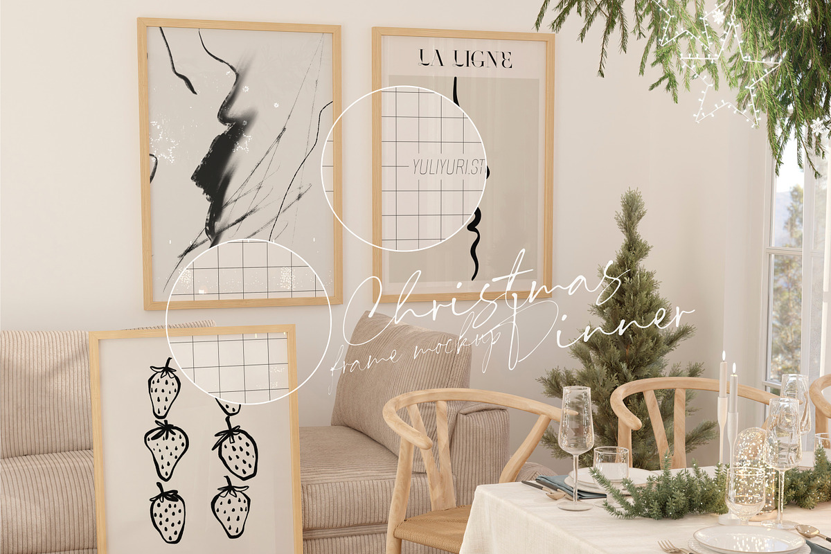 CHRISTMAS DINNER | frame mockup set, a Household Mockup by yuliyuri.studio (Photo 8 of 12)