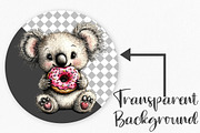 Whimsical Valentine Koala Clipart, an Illustration by Canvas Craft (Thumbnail 2 of 6)