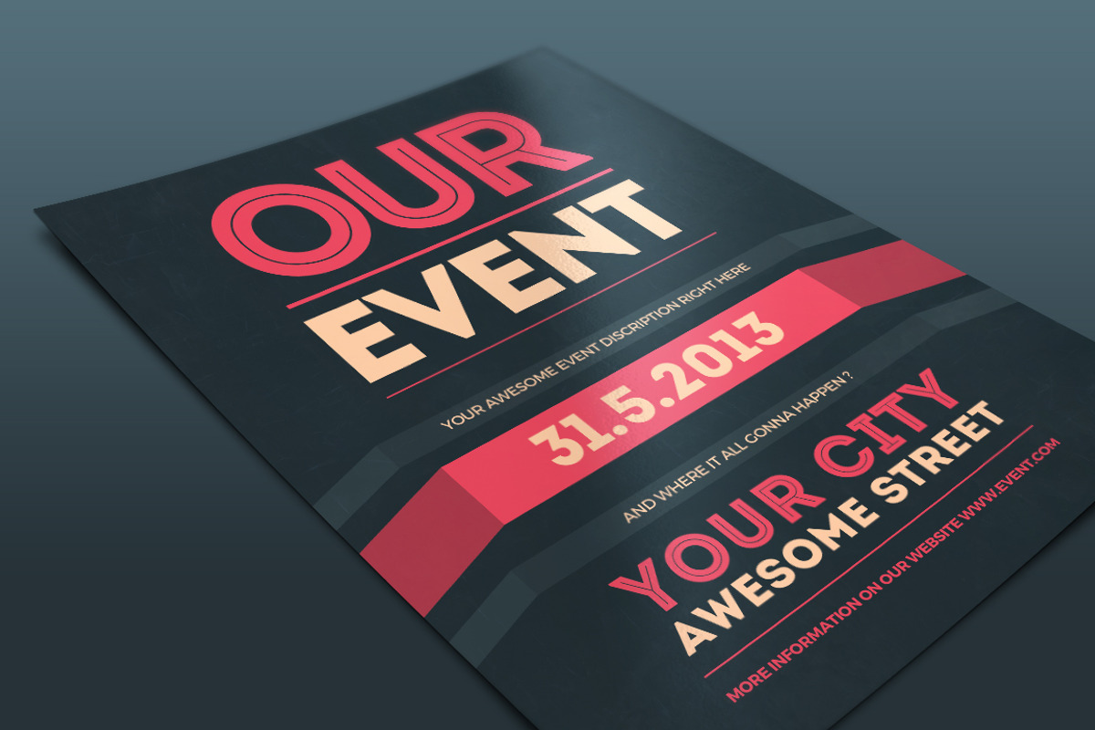 Our Event Flyer PSD Template, a Flyer Template by M K GRAPHICS (Photo 1 of 6)