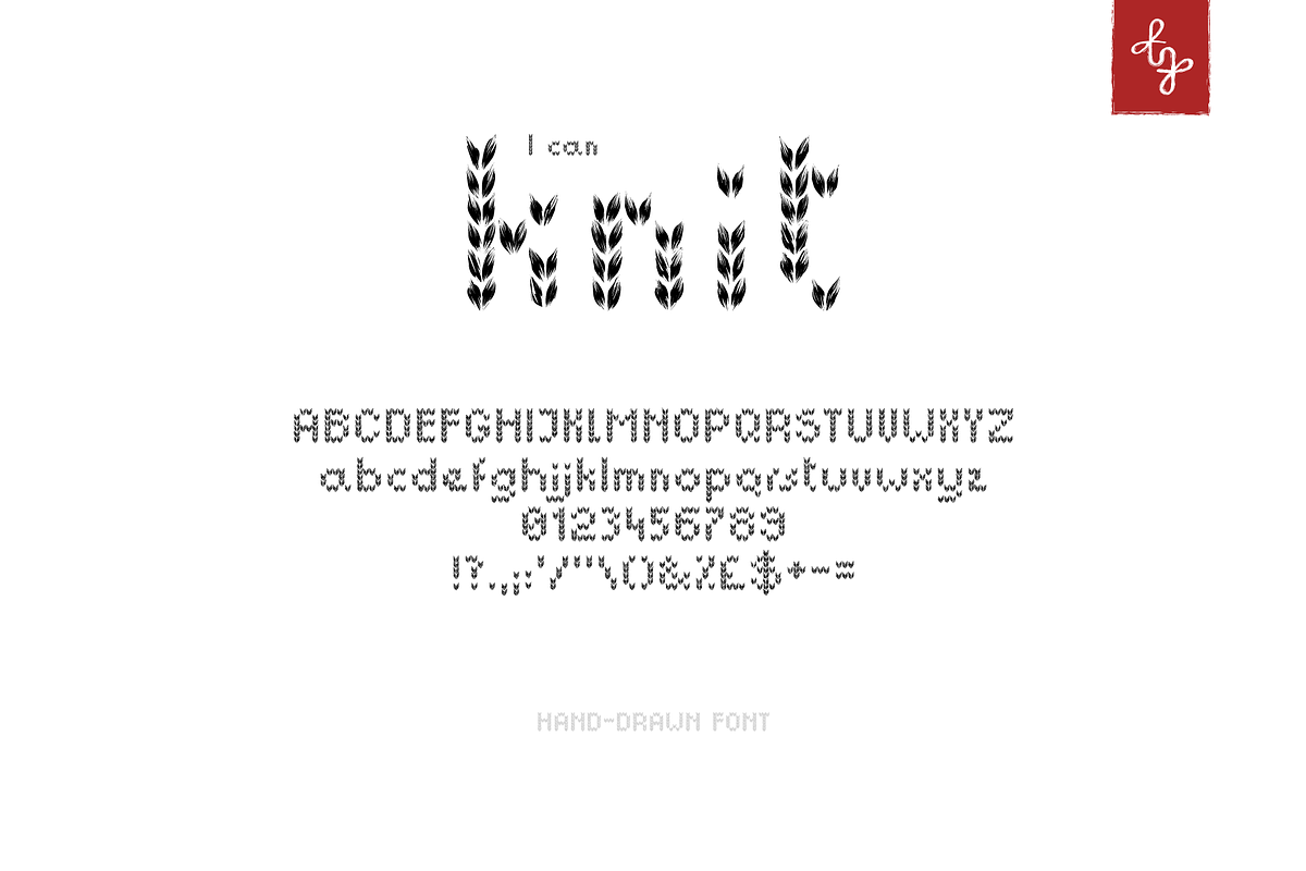I Can Knit | hand-drawn font preview 2