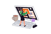 People work overtime concept set, a Work Illustration by PaperTrident (Thumbnail 3 of 9)