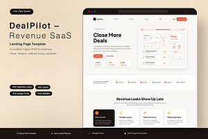 Revenue SaaS Landing Page, an UI Kit Template by Pitchlook.Studio