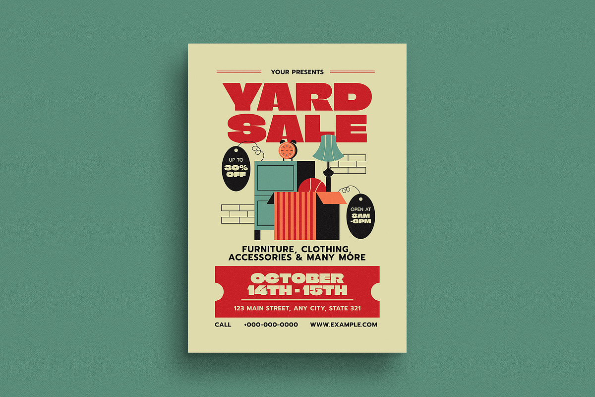 Retro Yard Sale Event Flyer, a Flyer Template by Guuver (Photo 1 of 3)