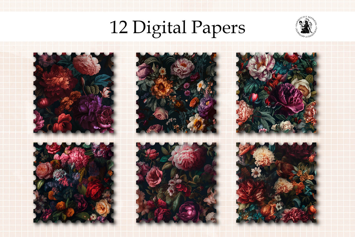 Baroque Flowers Seamless Pattern, a Pattern Graphic by Pawsitively Aesthetic (Photo 3 of 3)