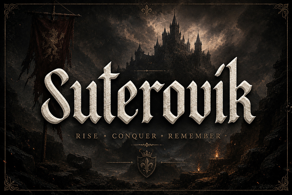 Suterovik, a Blackletter Font by Wow Magic (Photo 1 of 5)