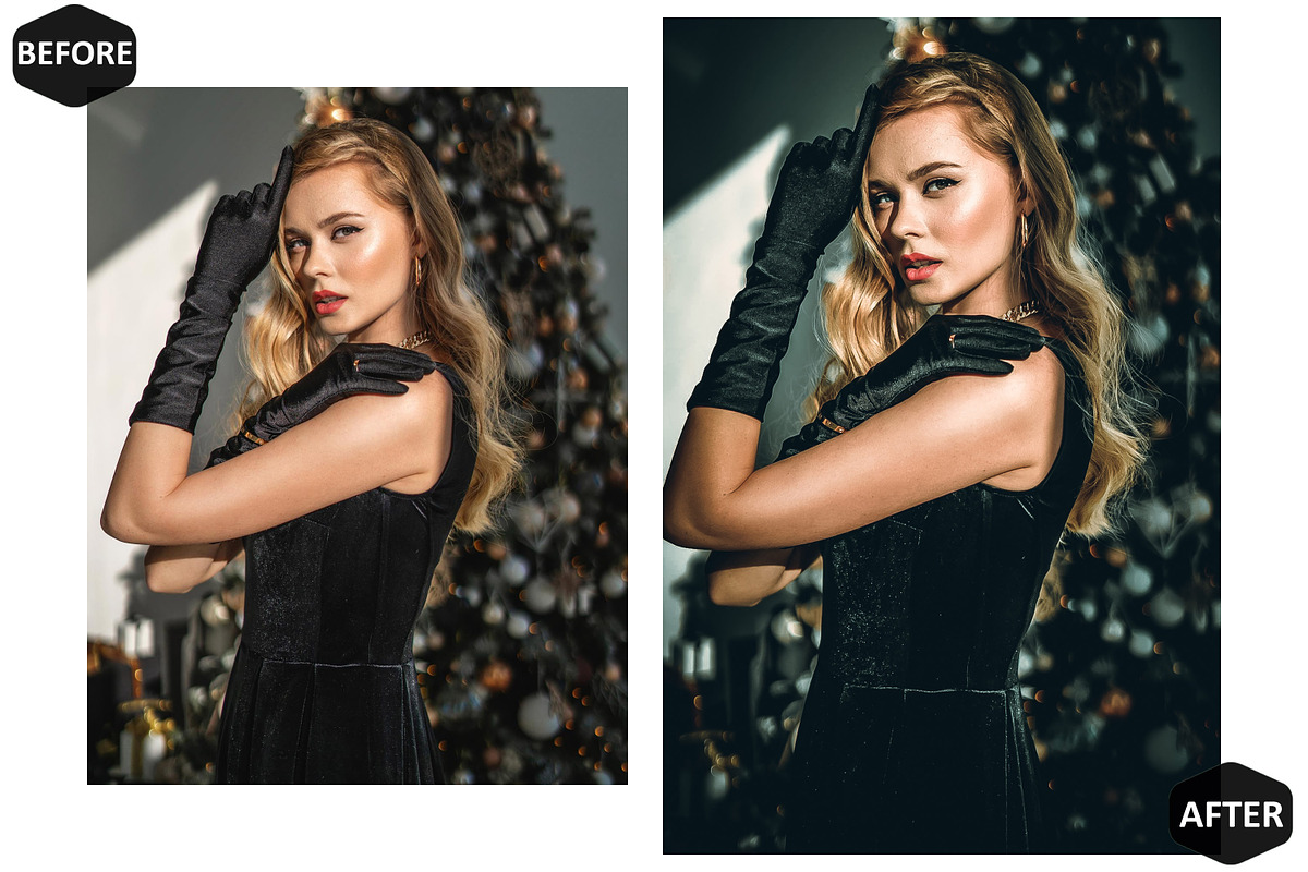 12 Festive Xmas Photoshop Actions, an Action Add-On by Hue Palettte Studio (Photo 3 of 8)