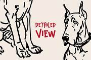 Great Dane SVG Illustration Set, an Animal Illustration by Heather Green Designs (Thumbnail 2 of 7)