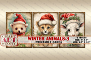 Vintage Christmas animals-3 picture, a Seasonal Illustration by CraftArtStory (Thumbnail 2 of 4)