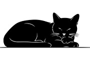 Cute Cat Silhouette Mega Vector Bund, an Animal Illustration by Designer_Momina (Thumbnail 6 of 34)