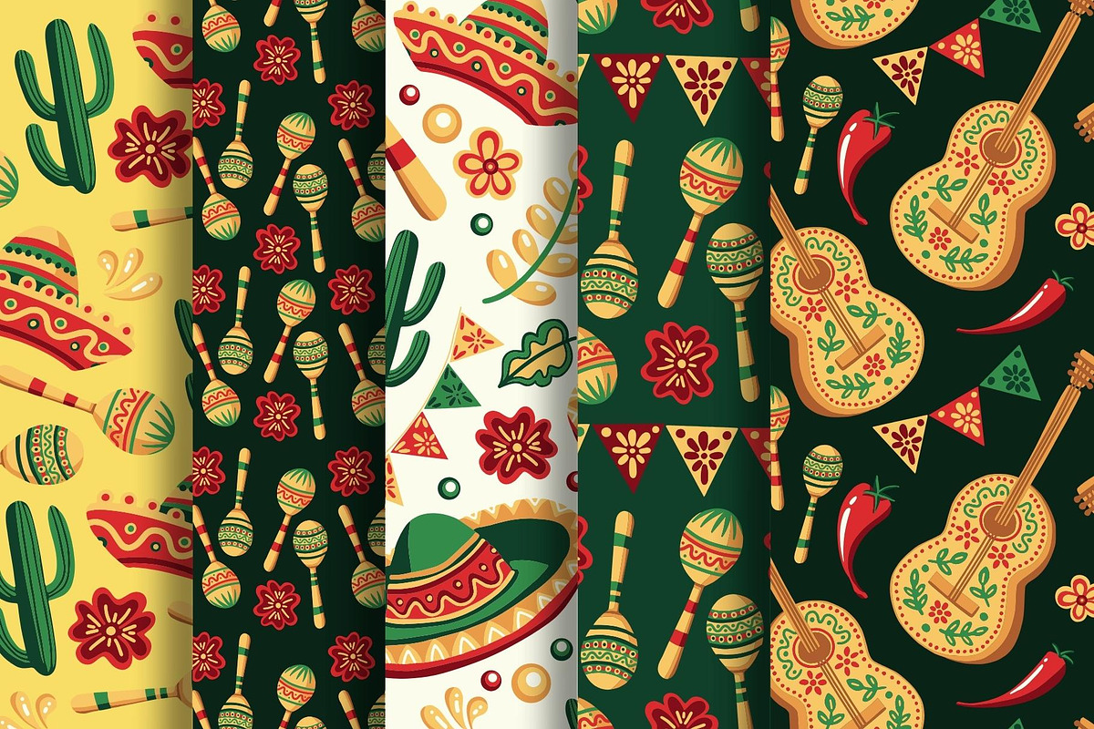 Mexican Cinco de Mayo Patterns, a Pattern Graphic by ilonitta (Photo 2 of 8)
