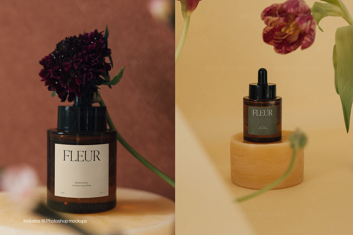 16 Cosmetic Bottle Label Mockups, a Packaging Mockup by Moyo Studio (Photo 14 of 14)