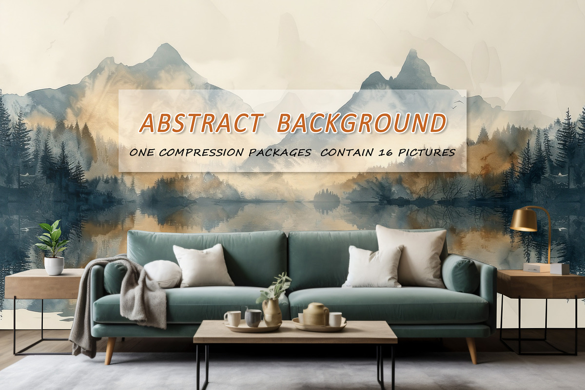 Watercolor mountain wallpaper, a Wallpaper Graphic by DamonYang's shop (Photo 1 of 7)