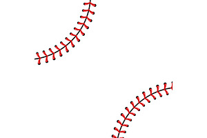 Baseball ball stitche, red lace seam, an Object Illustration by HAPPY VECTOR