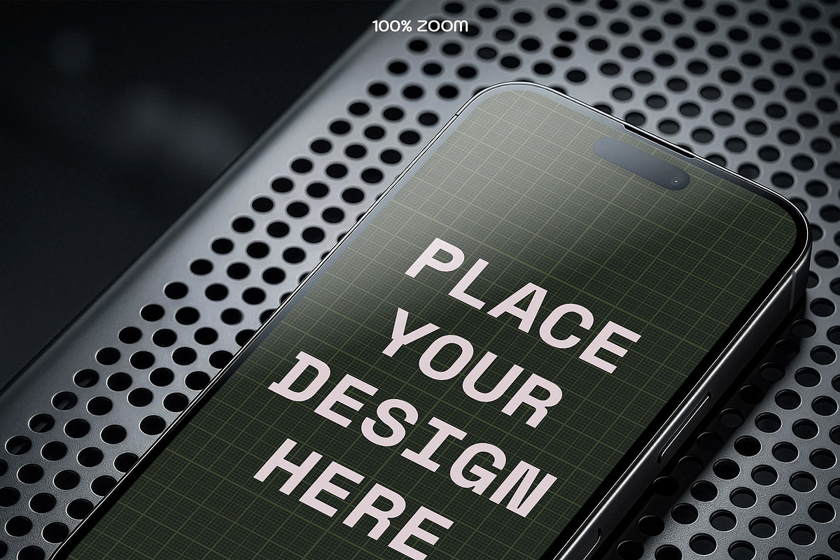 Mobile Phone Mockup Perforated Metal, an iPhone Mockup by smishura (Photo 4 of 13)