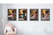 Girls praying at bedtime, a Person Illustration by Kat's Artful Creations (Thumbnail 2 of 11)