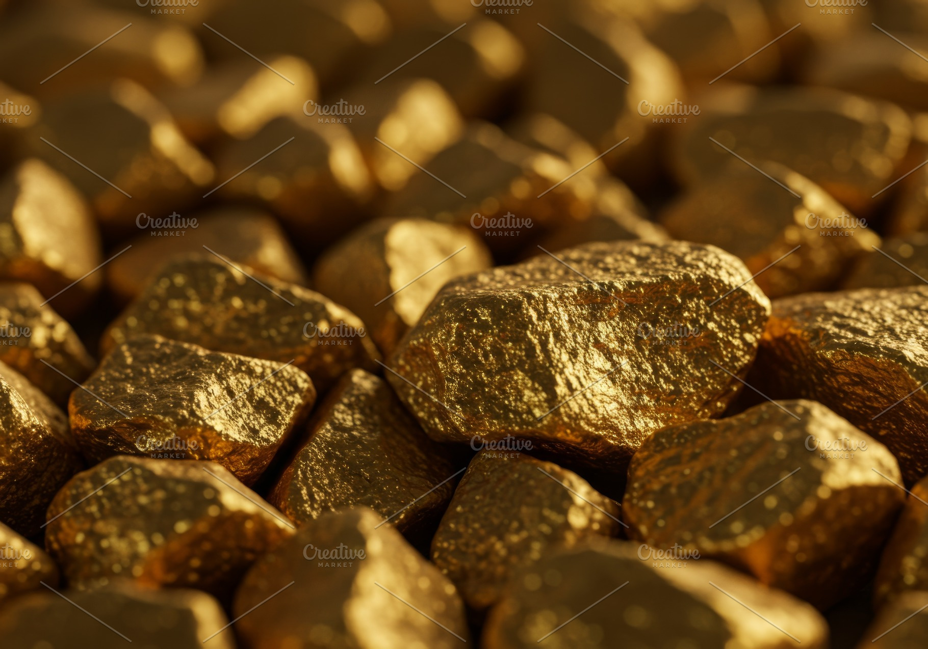 Shiny raw gold nuggets forming a tex, a Nature Photo by professorinc