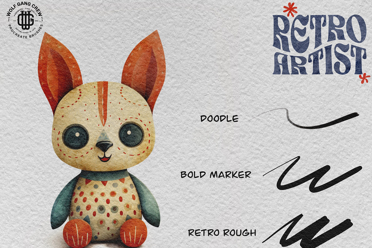 Procreate, The retro artist, a Brush Add-On by Studio.Valhalla (Photo 6 of 8)