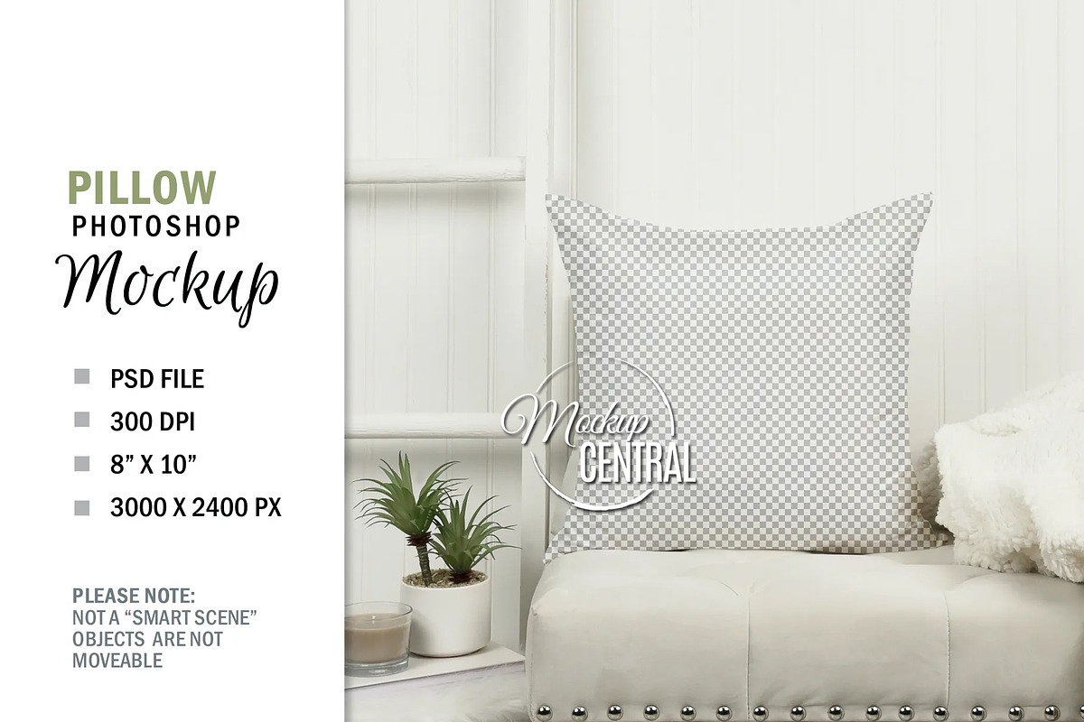 Square Home Pillow Chair Mockup, a Household Mockup by HaywireMedia & Mockups (Photo 2 of 3)