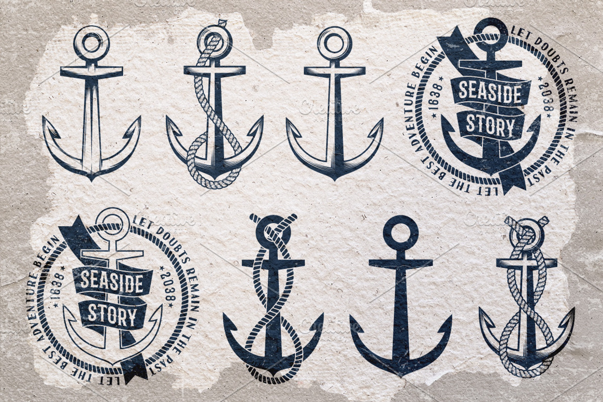 Anchor nautical logos, a Branding & Logo Template by Agor2012 shop