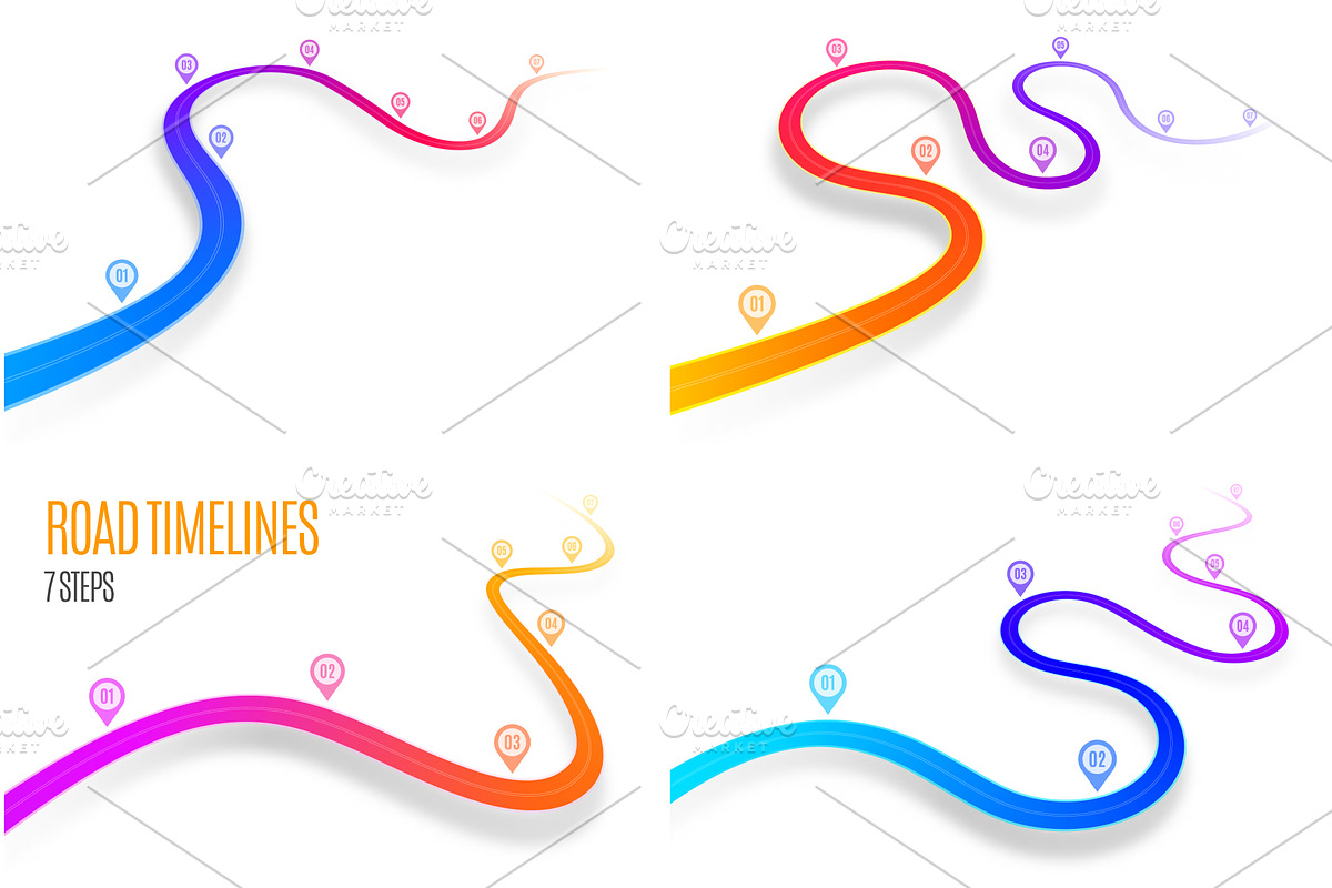 Winding 3d road infographic concept, a Transportation Illustration by RevelStockart