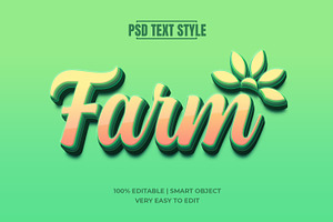 Farm 3D Text Effect PSD Mockup