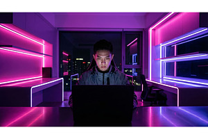 Night Gamer Zone, a Technology Photo by CREATIVEDEF