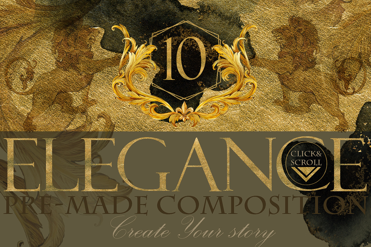 Golden Lions: Luxury Watercolor Kit, a Decorative Illustration by FineArt (Photo 3 of 14)