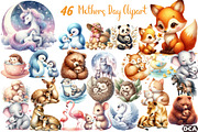Happy Mothers Day Animal Clipart, an Animal Illustration by DreamCafeArt (Thumbnail 1 of 6)