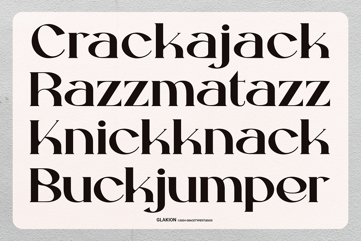 Glakion | Modern Display Serif, a Serif Font by gracetype_studio (Photo 4 of 14)
