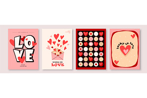 Love background set vector, an Illustration by Zaie