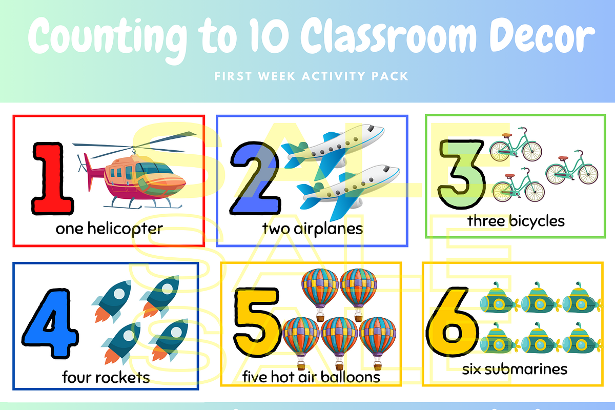 Counting to 10 Classroom Decor, a Poster Template by NailaDesignsStudio (Photo 2 of 2)