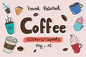 Coffee HandPainted Cliparts/Stickers