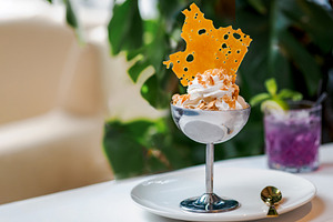 Two flavors ice cream decorated, a Food & Drink Photo by Fascinadora