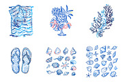 Hand Drawn Beach Ocean Elements, an Illustration by SinaCreation (Thumbnail 4 of 11)
