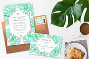 Monstera Leaf & Rose Gold, an Invitation Template by Charming Ink (Thumbnail 1 of 3)