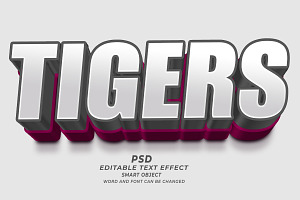 Tigers PSD 3D Editable Text Effect