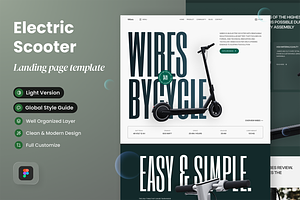 Scooter Electric Landing Page, a Landing Page Template by SLAB! Design