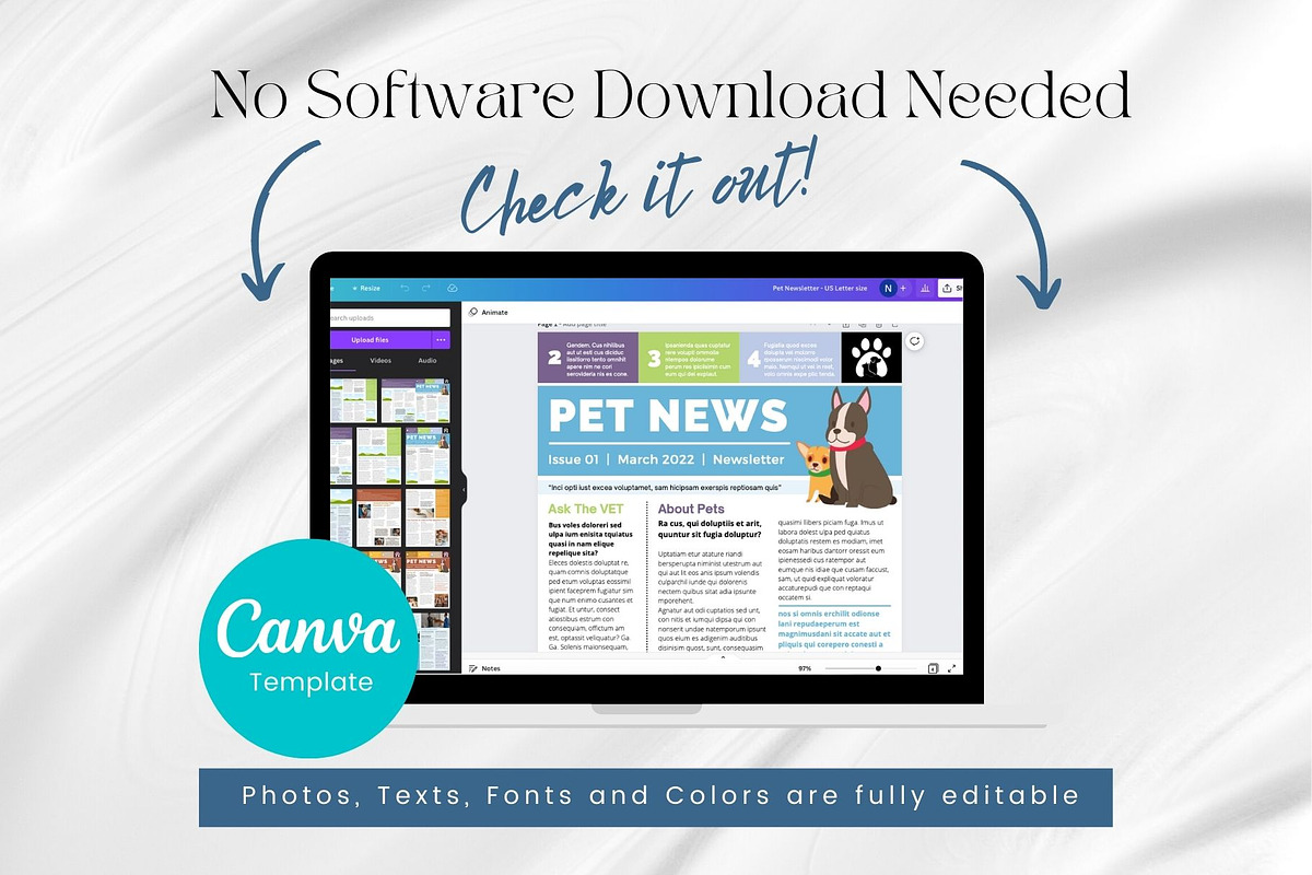 Canva newsletter template for pet care preview 4