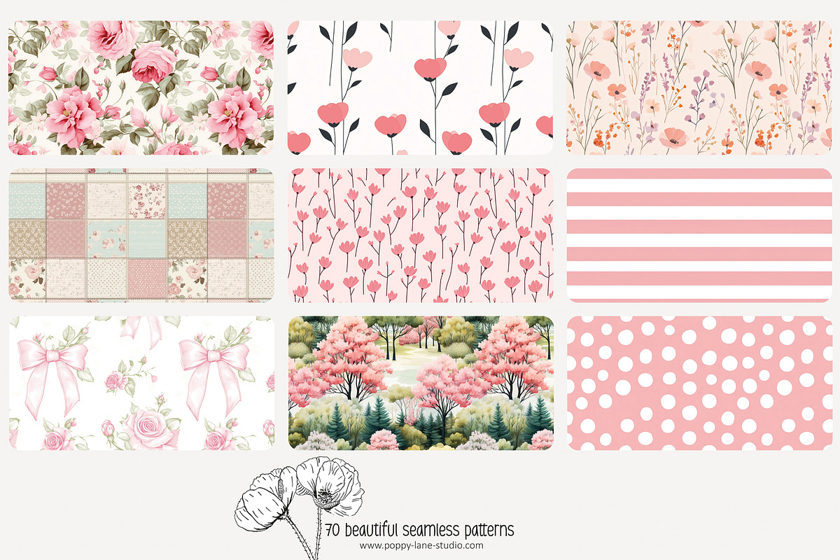 70 timeless pink seamless pattern, a Pattern Graphic by Poppy Lane Studio (Photo 5 of 10)