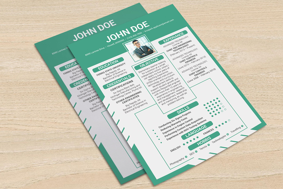 Clean Resume/CV, a Resume Template by designvillage (Photo 3 of 12)