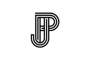 Monogram Letter JP PJ Logo, a Branding & Logo Template by Buqancreative (Thumbnail 1 of 2)