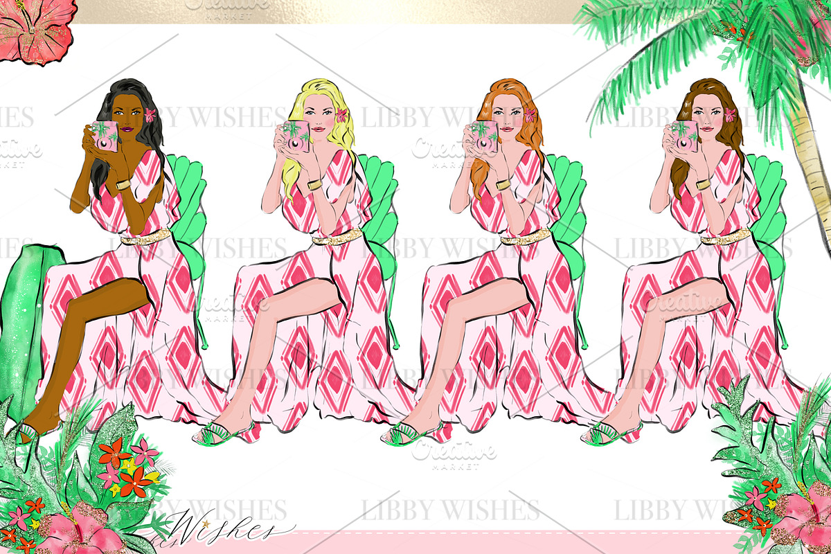 Palm Springs Tropical Clipart, an Animal Illustration by Libby Wishes (Photo 10 of 19)