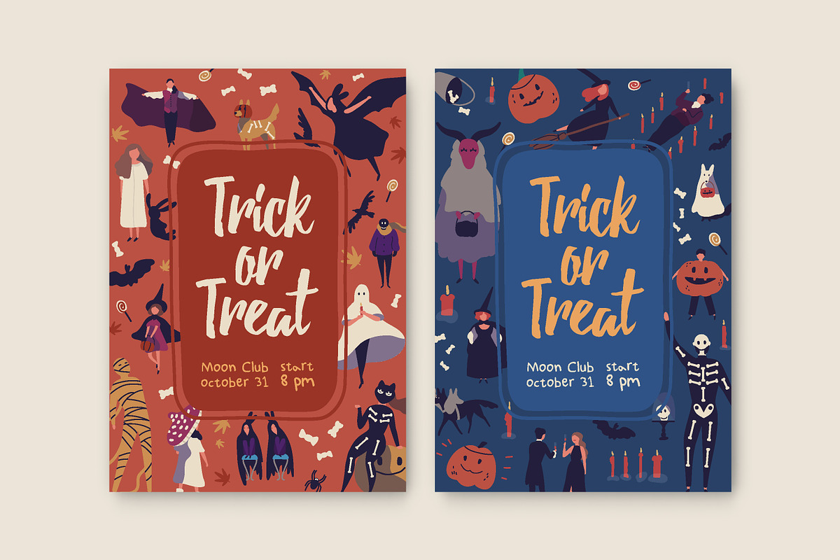 Halloween posters, cards, seamless, a Decorative Illustration by Good Studio (Photo 3 of 15)