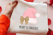 Merry Fabulous Pink Santa Hat PNG, a Seasonal Illustration by CrexoraLab (Thumbnail 2 of 4)