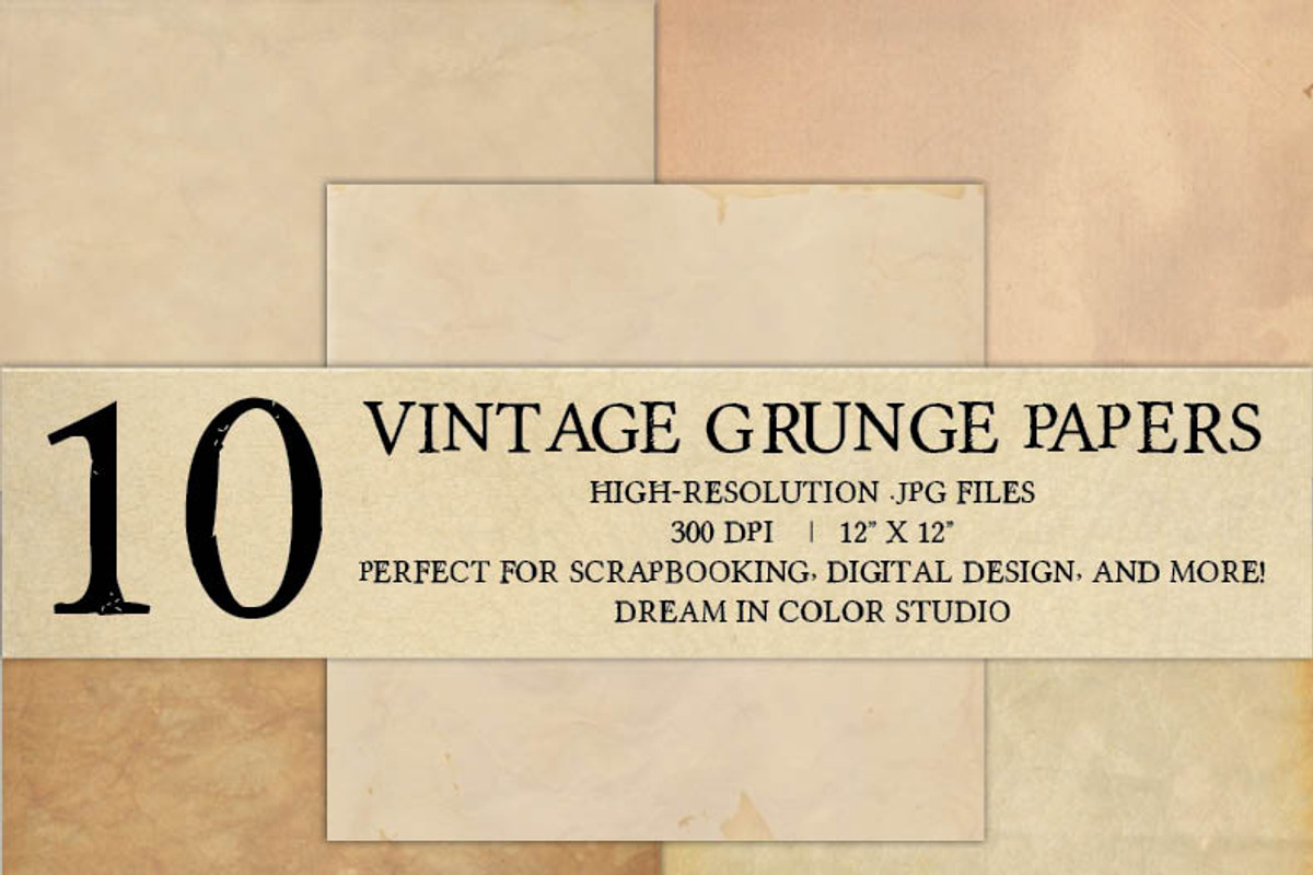 10 Vintage Grunge Paper Textures preview 2