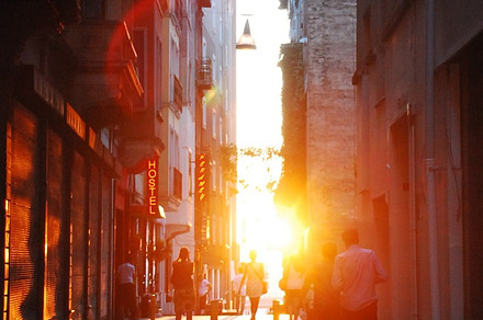 Sunset in the city featuring architecture, istanbul, and city