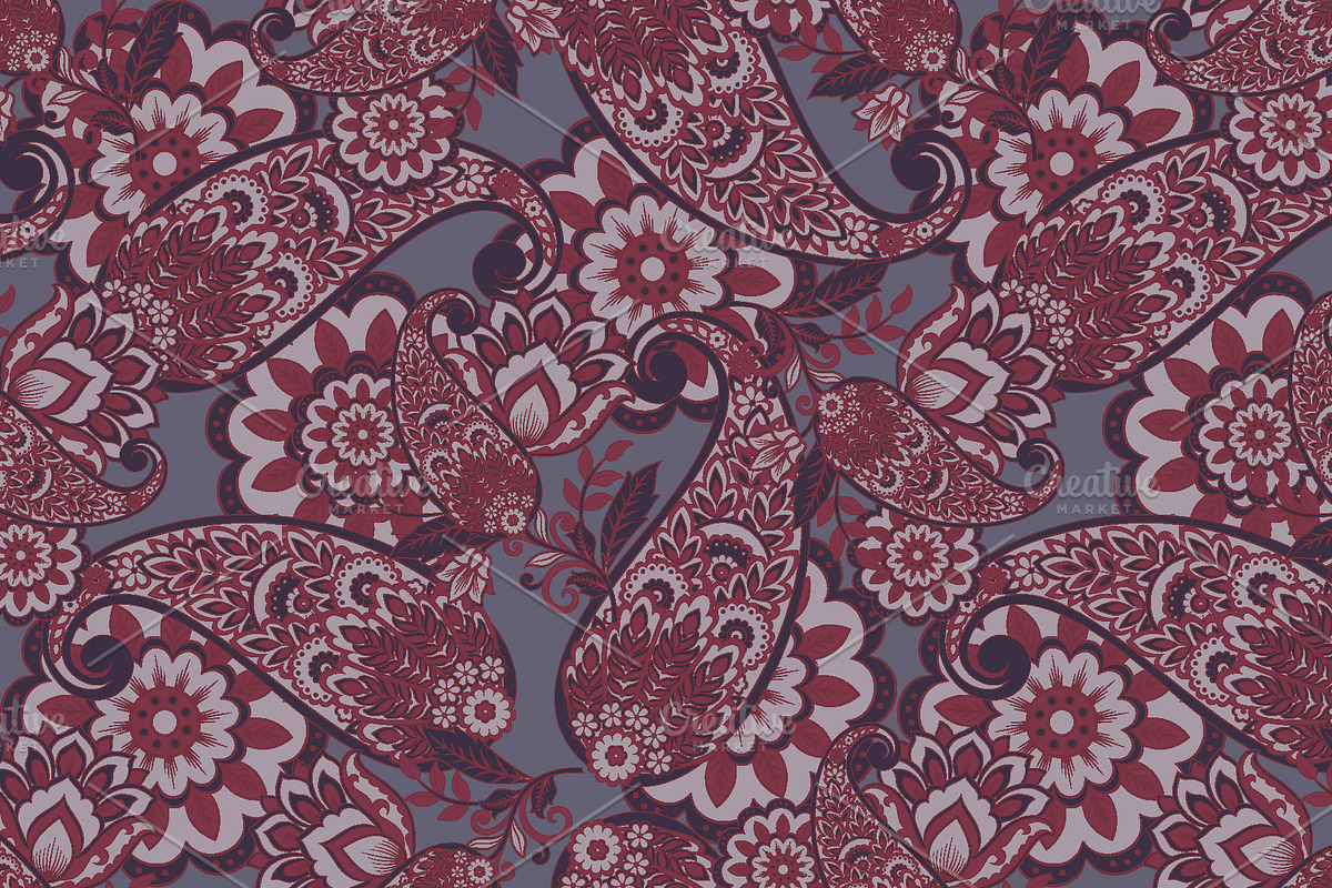 Beautiful paisley seamless pattern, a Pattern Graphic by antalogiya (Photo 2 of 7)