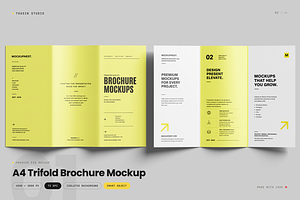 A4 Trifold Brochure Mockup, an Advertising Mockup by Toasin Studio