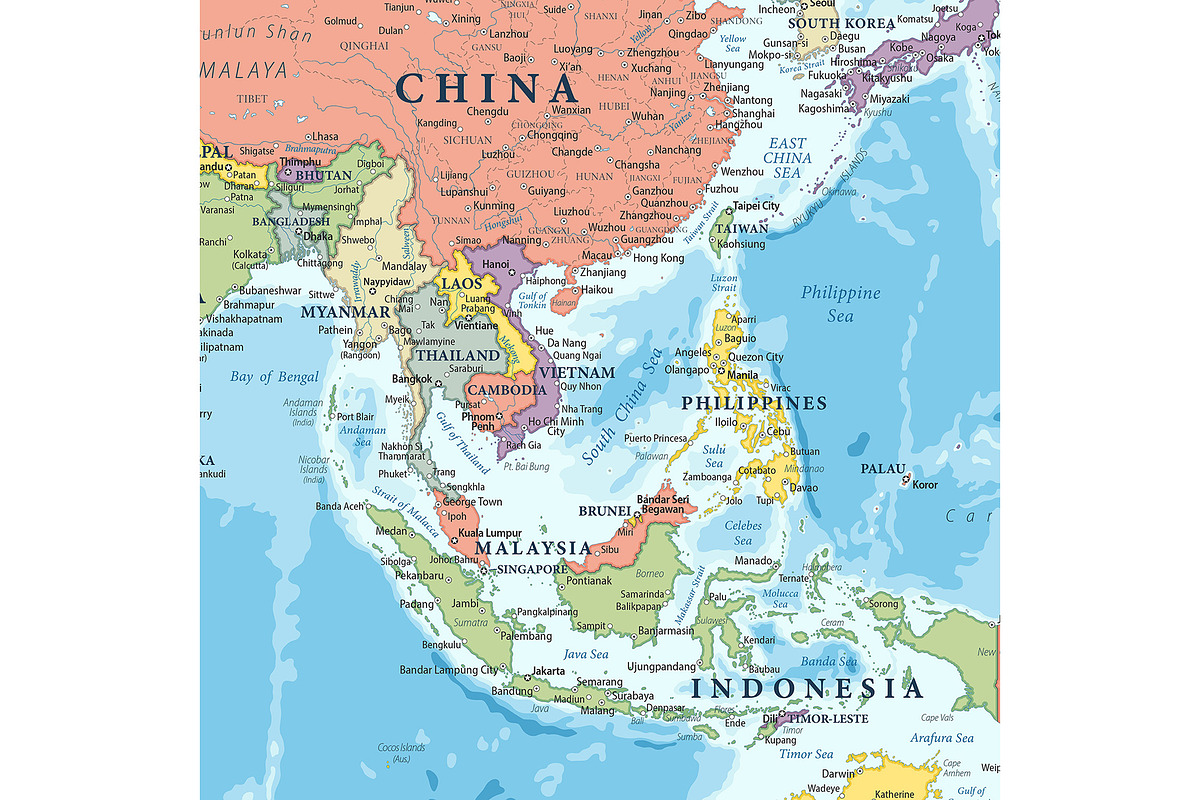 Vector World Map - Pacific View, a Graphic by PorcuPen Works (Photo 6 of 6)